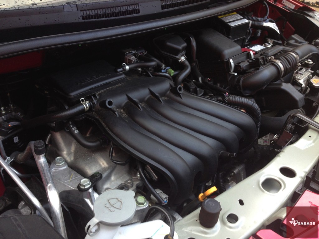Under the hood of the Nissan Versa Note.