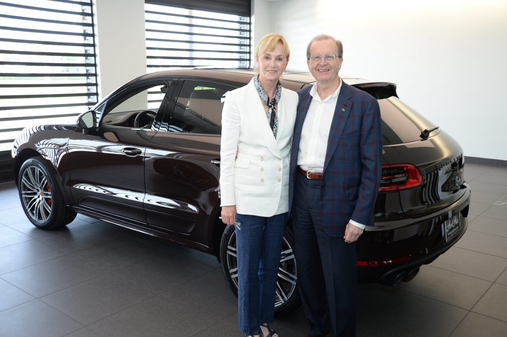 Tina and Dr. Goran Klintmalm purchased the first car from Park Place Porsche Grapevine. Dr. Klintmalm purchased his first Porsche from Park Place 30 years ago and just purchased his 12th car from the company, a 2019 Macan Turbo.