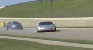 Corvette spins out at Dallas Cars and coffee june 2012