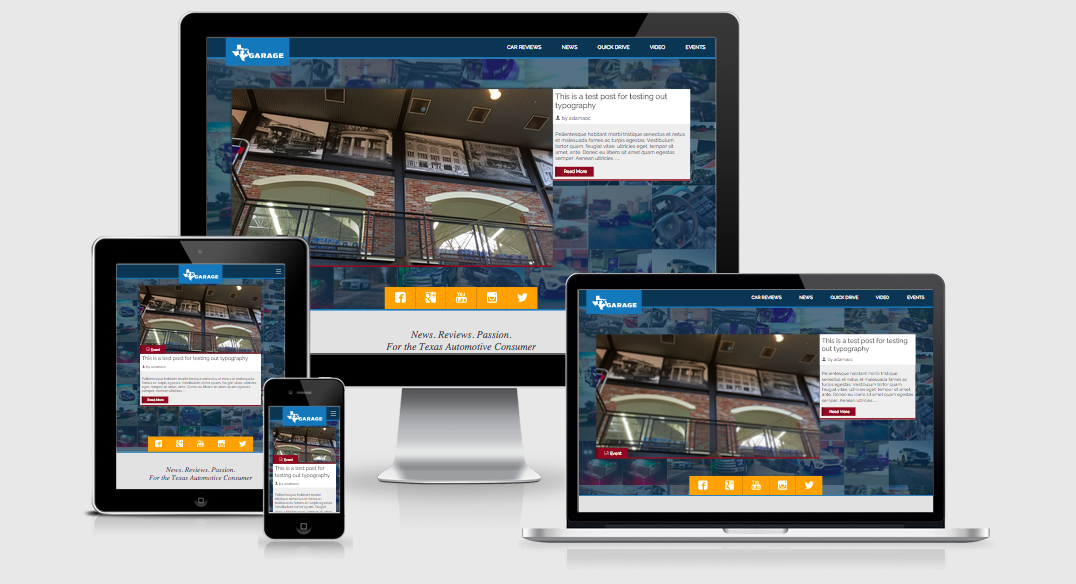 txGarage website - version 6 - launched Sept. 21st 2015