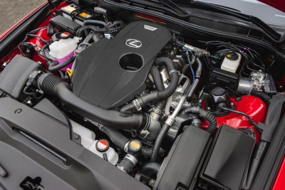 2.0 liter DOHC four augmented by its twin-scroll turbo, the IS 200t delivers 241 horsepower @ 5800 rpm, along with 258 lb-ft of torque @ between 1650 and 4400 rpm